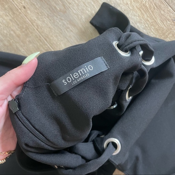 Lace Up Sides Black Mini Dress - Picture 4 of 4